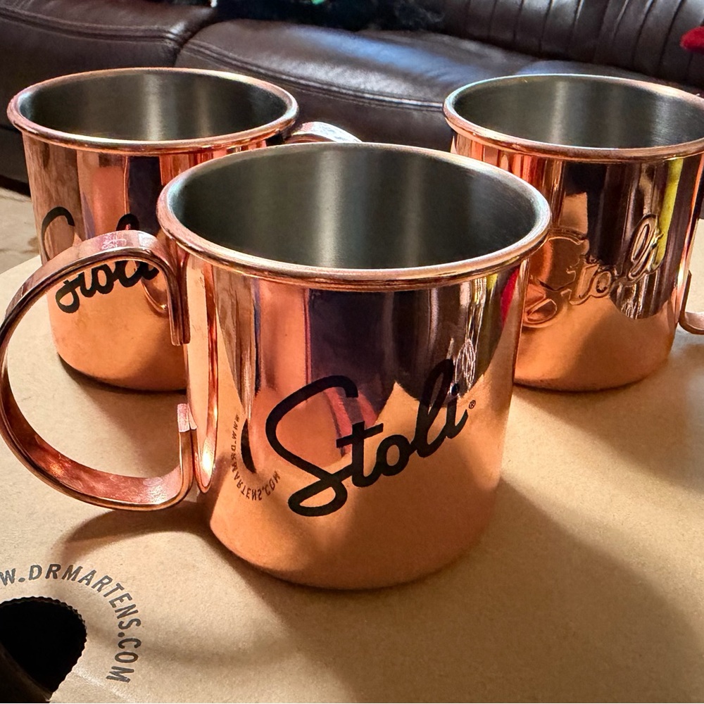 STOLI Copper Moscow Mule Mugs - set of 3